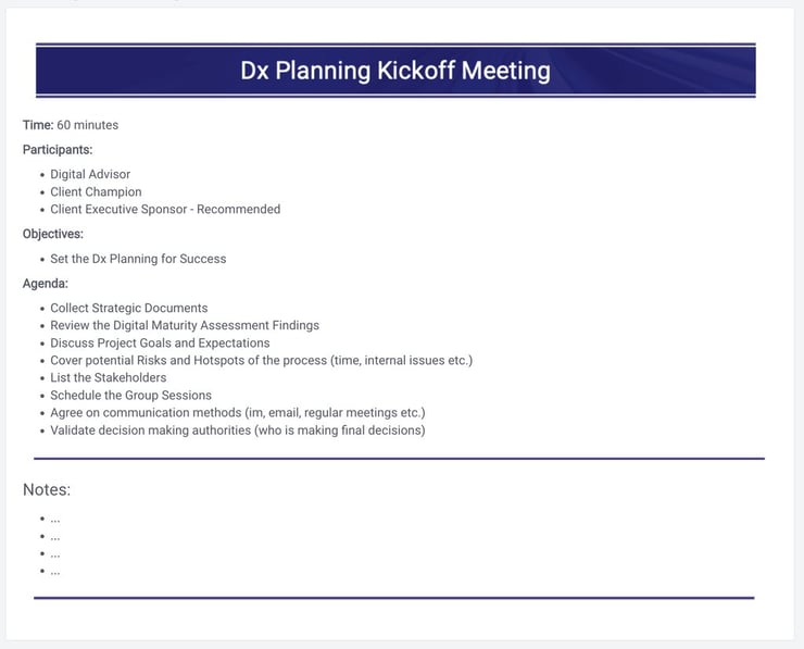 CDAP - digital transformation planning kickoff meeting